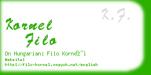 kornel filo business card
